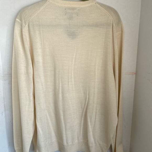 mens sweater Lightweight Merino Wool Mix V-Neck Sweater Large NWT - Picture 2 of 6